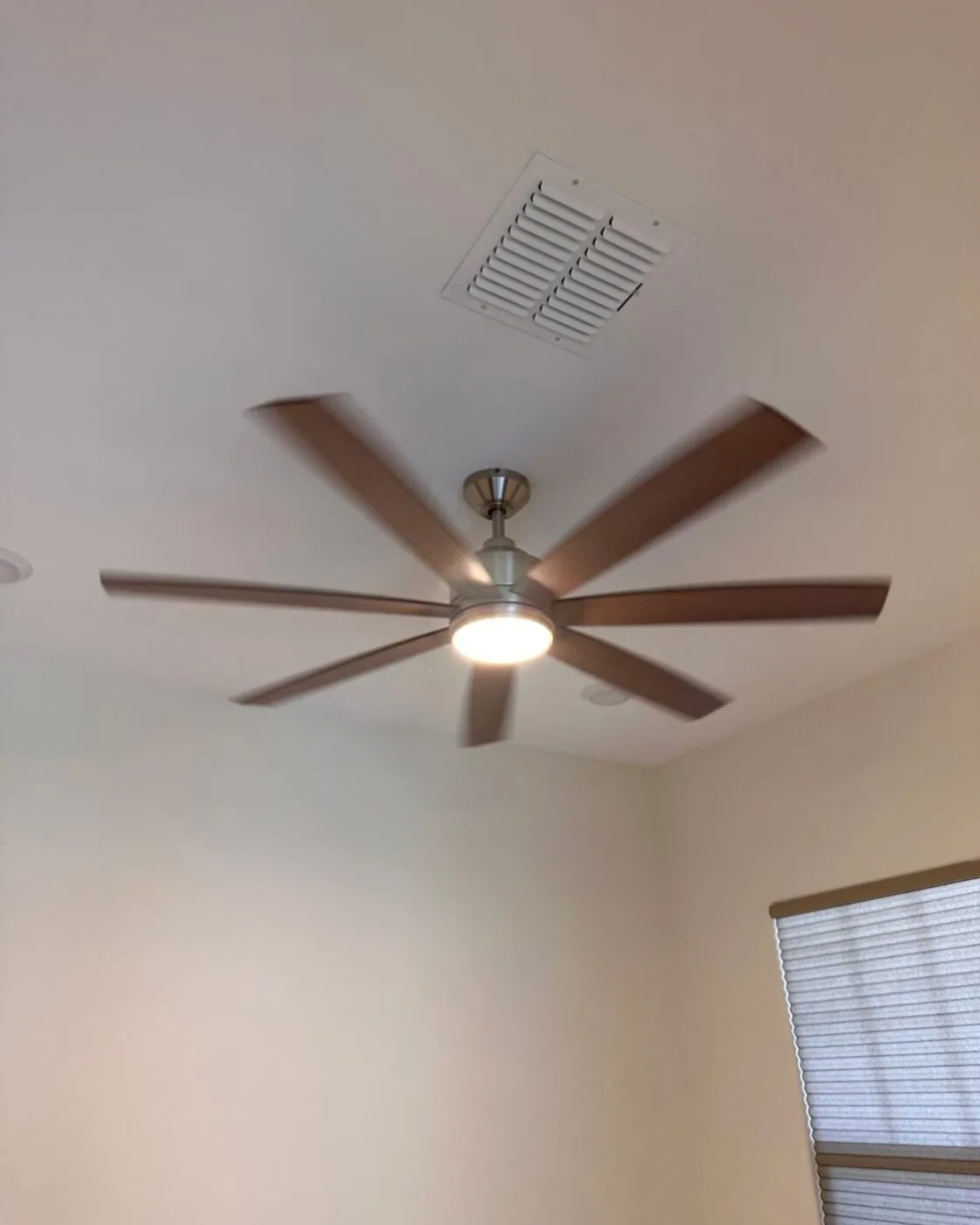 Large eight-blade ceiling fan