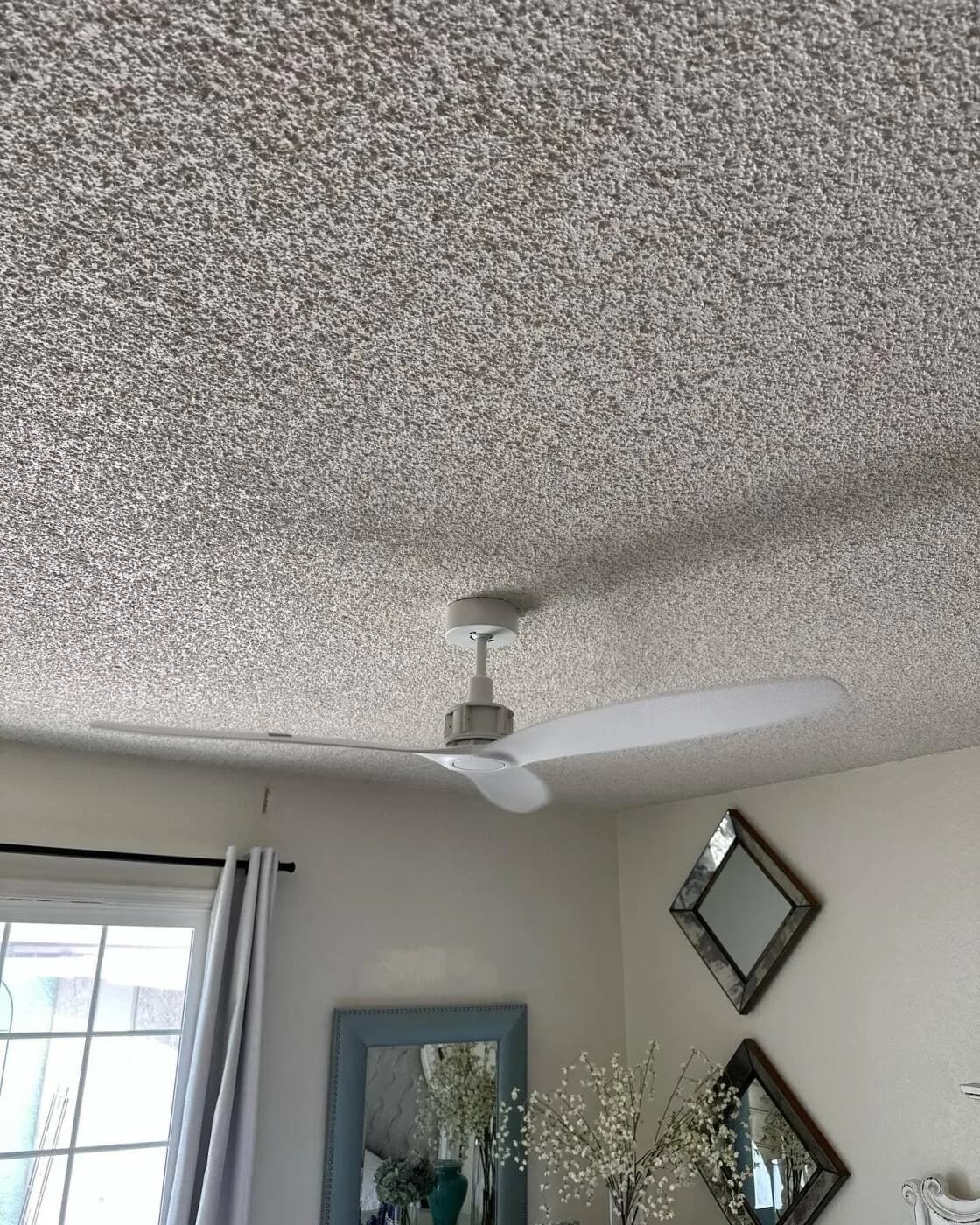 White three-blade modern ceiling fan
